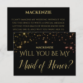 Cartão RSVP Shimmerle Sparkle Você Será Minha Madrinha de casa