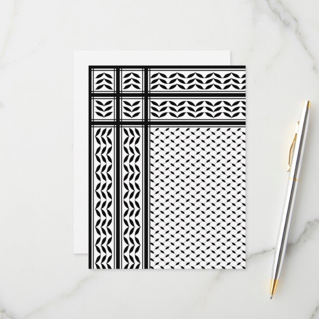 Cartão RSVP Símbolo Keffiyeh do Padrão de Resistência Palestin (Frente/Verso In Situ)