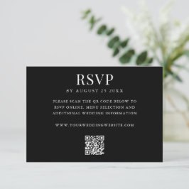 Cartão RSVP Simple Modern QR Code Wedding