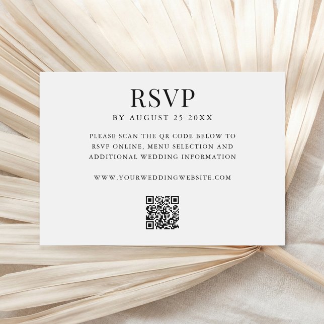 Cartão RSVP Simple Modern QR Code Wedding (Criador carregado)