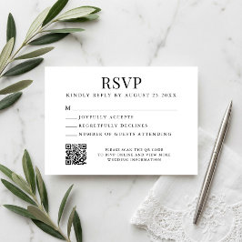 Cartão RSVP Simple Modern Wedding