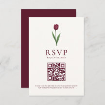 Simple Tulip Ivory Minimalist Wedding QR Code