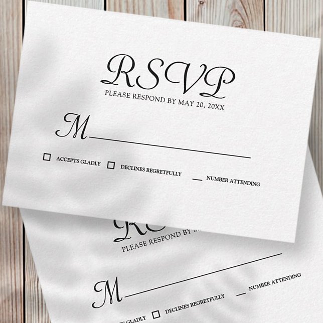 Cartão RSVP Simple Typography Memories Memorial Reply (Criador carregado)