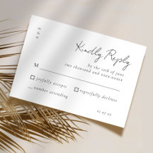 Simples Casamento Branco Preto de Script Elegante