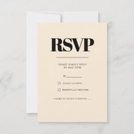 Cartão RSVP Simples casamento elegante e chic
