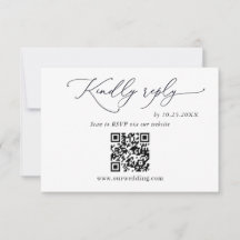 Simples Código QR de Casamento Minimalista Elegant
