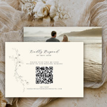 Simples Código QR Floral Rústico Minimalista Foto