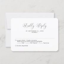 Cartão Rsvp Simples De Casamento De Caligrafia Min