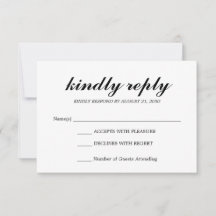 Simples Elegantes Respostas de Casamento Moderno e