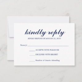 Cartão RSVP Simples Elegantes Respostas de Casamento Moderno S
