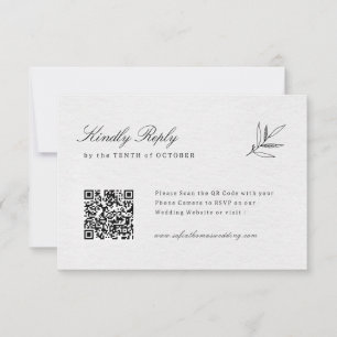Cartão RSVP Simples Minimalista do código de QR de Eucalyptus