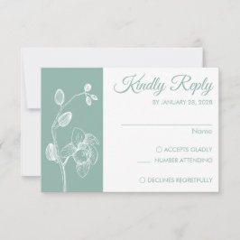 Cartão RSVP Simples orquídeas elegantes florais minimalistas