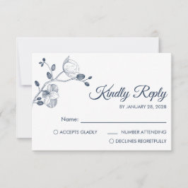 Cartão RSVP Simples orquídeas elegantes florais minimalistas