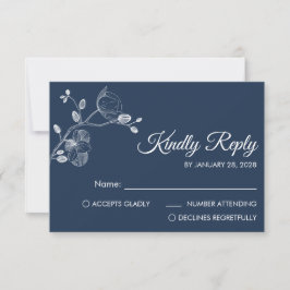 Cartão RSVP Simples orquídeas elegantes florais minimalistas