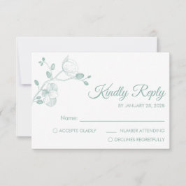 Cartão RSVP Simples orquídeas elegantes florais minimalistas