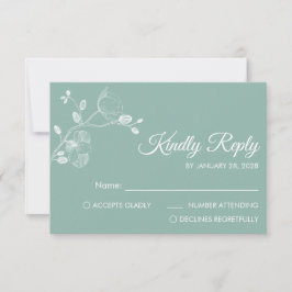 Cartão RSVP Simples orquídeas elegantes florais minimalistas