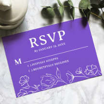 Cartão RSVP Simples para Casamento - Design editáv
