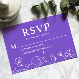Cartão RSVP Simples para Casamento - Design editáv