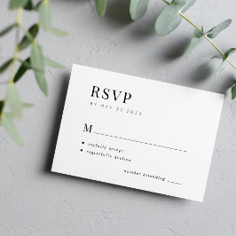 Cartão RSVP Simples tipografia elegante casamento mínimo