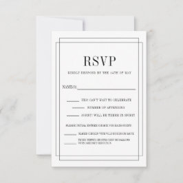Cartão RSVP simplesmente apaixonada