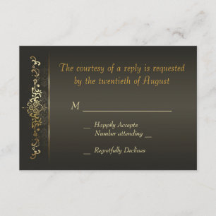 Cartão RSVP Simplesmente Dourado