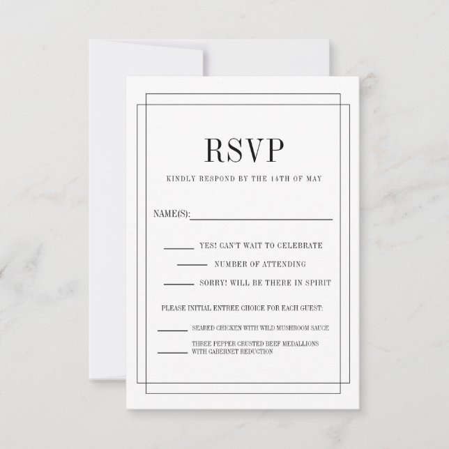 Cartão RSVP simplesmente enamorado (Frente)