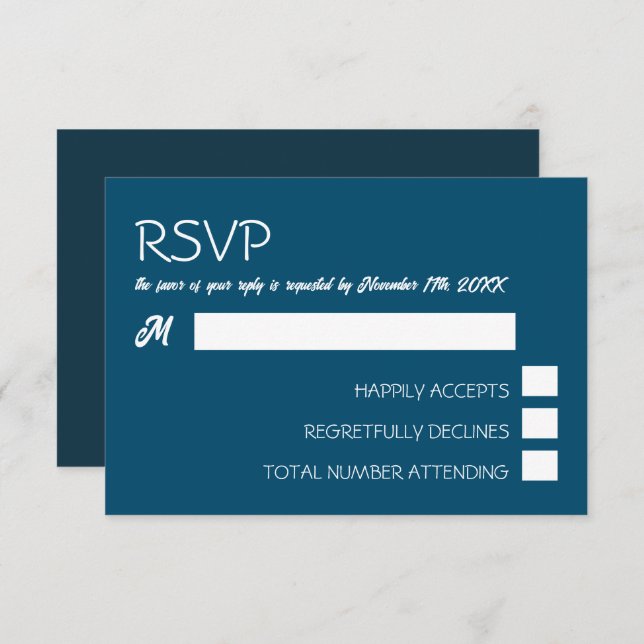 Cartão RSVP Simplesmente Moderno, Trendy Wedding (Frente/Verso)