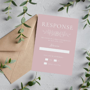 Cartão RSVP Simplicidade Floral 1 Casamento Minimalista Luar