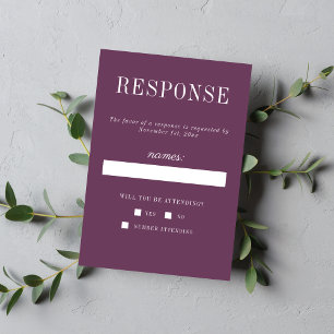Cartão RSVP Simplicidade Floral 2 Casamento Minimalista de Uva