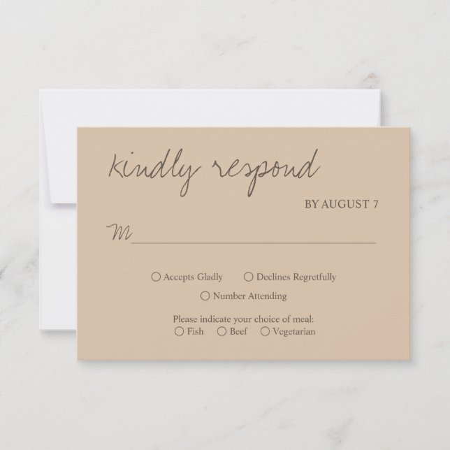 Cartão RSVP Simplicidade Russa | Vice-presidente de Casamento  (Frente)