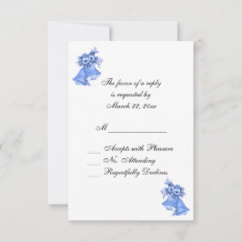 Cartão RSVP Sinais de Casamento Azul Personalizados