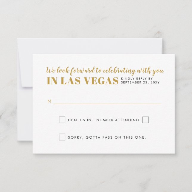 Cartão RSVP Sinal de Casamento de Las Vegas - Engraçado (Frente)