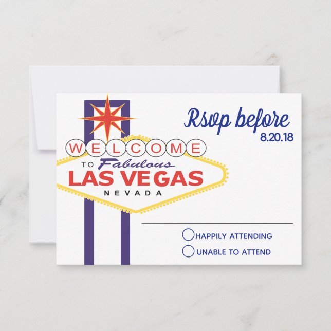 Cartão RSVP Sinal de Las Vegas Casamento (Frente)