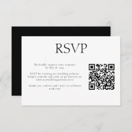 Cartão RSVP Site de Casamento de Código QR Personalizado do Mo