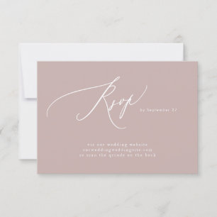 Cartão RSVP Site de Casamento de Código QR Simples Branco Taup