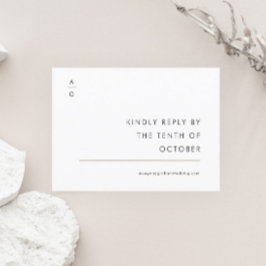 Cartão RSVP Site de Casamento Elegante Preto e Branco Moderno