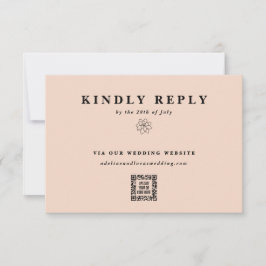 Cartão RSVP Site de Casamento Eletrônico de Código QR com Êxit