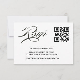 Cartão RSVP Site de Casamento   Foto minimalista do código QR