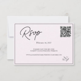 Cartão RSVP Site de Casamento Moderno | Código QR RSVP.