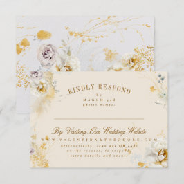 Cartão RSVP site de casamento online de terra botânica encanta