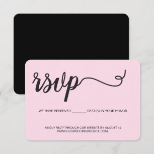 Cartão RSVP Sítio de Casamento Rosa Reservado lugares para vo