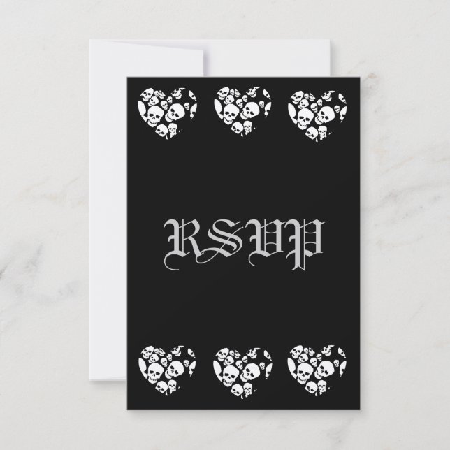 Cartão RSVP SkullHeart (Frente)