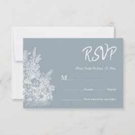 Cartão RSVP Slate Blue French Country Wedding