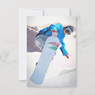 Cartão RSVP Snowboard Winter Sports_ Response Card