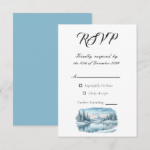 Snowy Mountain Winter Lake Wedding