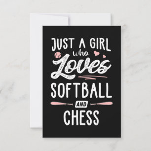 Cartão RSVP Só Uma Garota Que Adora Softball E Presente De Xa
