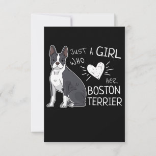 Cartão RSVP Só Uma Garota Que Ama O Prêmio De Boston Terrier