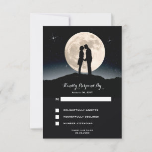Cartão RSVP Sobre o Casamento da Noite Estelar da Lua