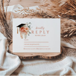 Cartão RSVP Soft Floral Tooth Graduation Party