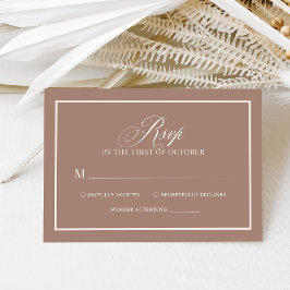 Cartão RSVP Soft Mocha Taupe | Luxuoso Neutro Casamento